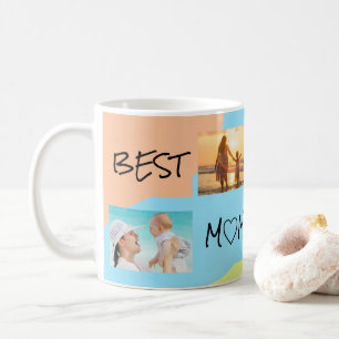 最高のMom Ever Photo Collageカラフル コーヒーマグカップ
