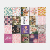 最高のMom Ever Photo Collageシックなパタモダンーン フリースブランケット (正面(横))