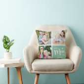 最高のMom Ever Photo Collageティール(緑がかった色) クッション (椅子)