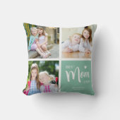 最高のMom Ever Photo Collageティール(緑がかった色) クッション (正面)