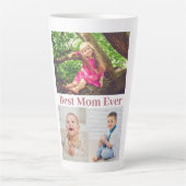 最高のMom Ever Photo Collage カフェラテマグ (正面)