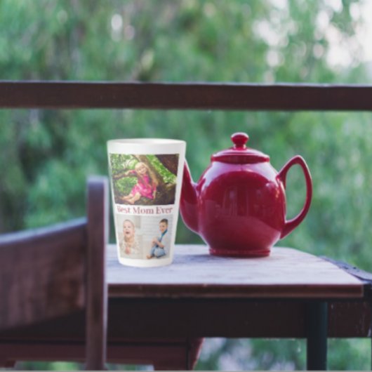 最高のMom Ever Photo Collage カフェラテマグ