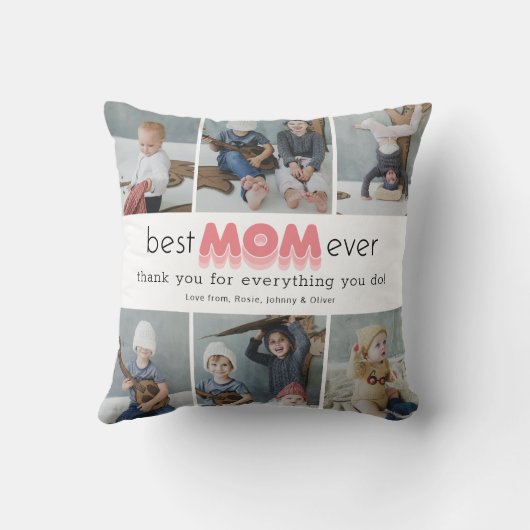 最高のMom Ever Photo Collage クッション (裏面)