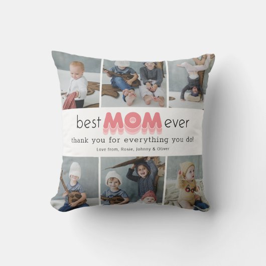 最高のMom Ever Photo Collage クッション (正面)