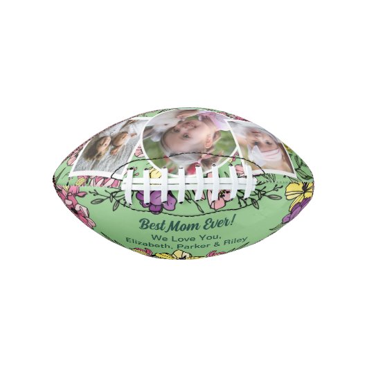 最高のMom Ever Photo Collage Football アメリカンフットボール (正面)