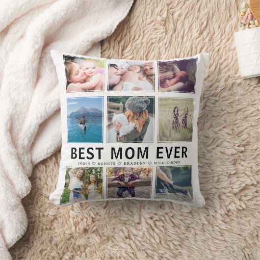 最高のMom Ever Photo Collage Keepake クッション (ブランケット)