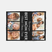 最高のMom Ever Photo Collage Mothers フリースブランケット (正面(横))