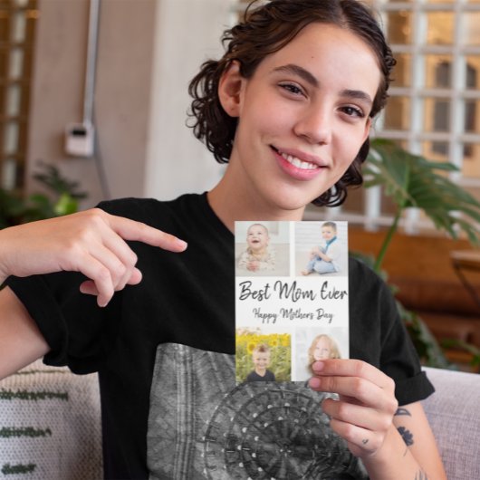 最高のMom Ever Photo Collage Mother's Day Card 招待状