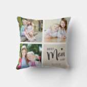 最高のMom Ever Photo Collage Tan クッション (裏面)