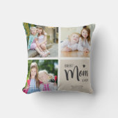 最高のMom Ever Photo Collage Tan クッション (正面)