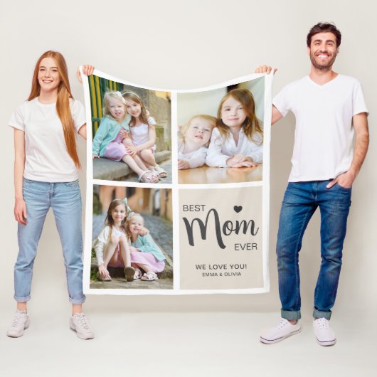 最高のMom Ever Photo Collage Tan フリースブランケット (インサイチュ)