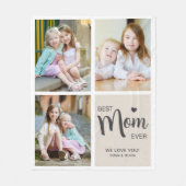 最高のMom Ever Photo Collage Tan フリースブランケット (正面)