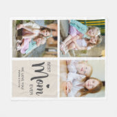 最高のMom Ever Photo Collage Tan フリースブランケット (正面(横))