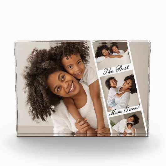 最高のMom Ever Photo Reelコラージュパーソナライズされた フォトブロック (正面)