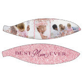 最高のMom Ever Pinkグリッターフォトコラージュ バスケットボール (パネル)