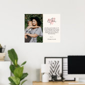 最高のMom Ever Pinkハートスクリプトかわいいメッセージ ポスター (ホームオフィス)