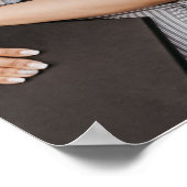 最高のMom Ever Pinkハートスクリプトかわいいメッセージ ポスター (角)