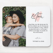 最高のMom Ever Pinkハートスクリプトかわいいメッセージ マウスパッド (正面)