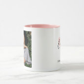 最高のMom Ever Pinkハートスクリプトかわいいメッセージ マグカップ (中央)