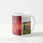 最高のMom Ever REDクリスマスフォイルカスタム写真 コーヒーマグカップ (正面右)