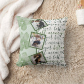 最高のMom Ever Sage Greenフローラフォトコラージュ クッション (ブランケット)