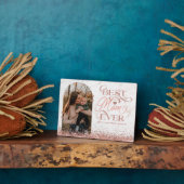 最高のMom Ever Scriptバラ金ゴールドグリッターArch Photo フォトプラーク (側面)