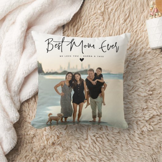 最高のMom Ever Script 2x写真 クッション (ブランケット)