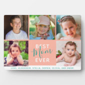 最高のMom Ever Script 5枚の写真ファミリー フォトプラーク (正面)