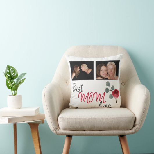 最高のMom Ever Script Mother Photo Collage クッション (椅子)