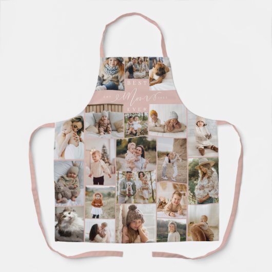 最高のMom Ever Script Mother's Day Photo Collage エプロン (正面)