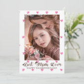 最高のMom Ever Valentine's Dayハート写真Pink Ho シーズンカード (スタンド正面)