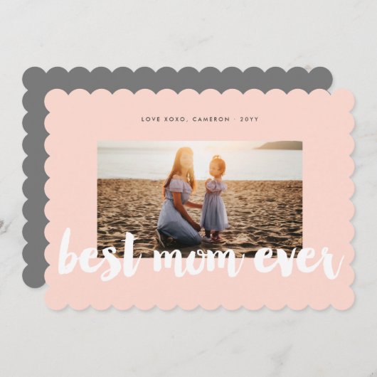 最高のMom Ever Whiteはっきりした Brush写モダン真 (正面/裏面)