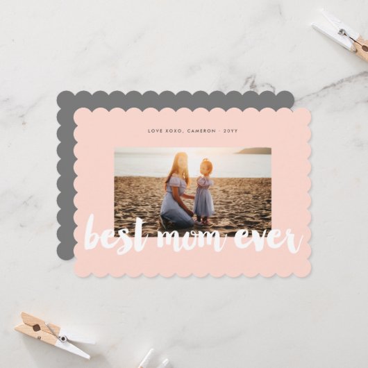 最高のMom Ever Whiteはっきりした Brush写モダン真 (正面/裏面インサイチュ)