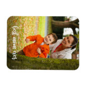 最高のMom Ever Whiteスクリプトカスタム写真 マグネット (横)