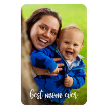 最高のMom Ever White Script写真テンプレート