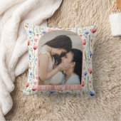 最高のMom Ever Wildflower Arch Photo クッション (ブランケット)