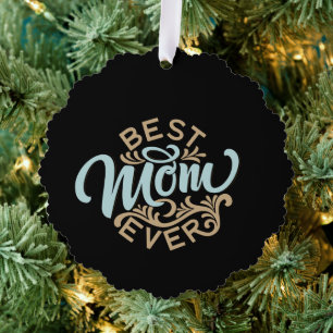 最高のMom Ever Word Art Budget オーナメントカード
