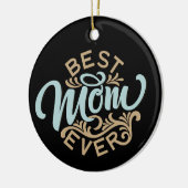 最高のMom Ever Word Art Keepsake セラミックオーナメント (左)
