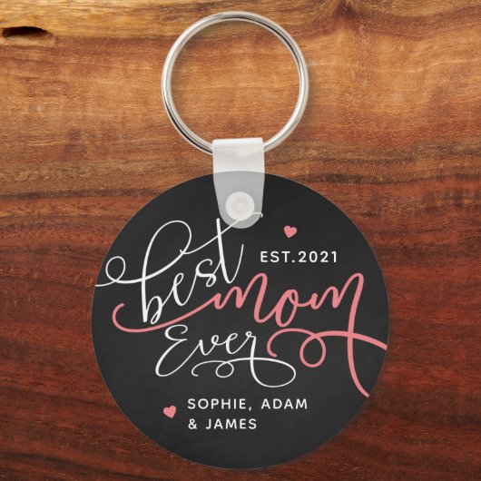 最高のMom Ever Writhal Script キーホルダー (正面)