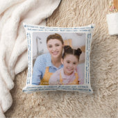 最高のMOM EverCute モダン Photo Blue Mother's Day クッション (ブランケット)