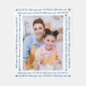 最高のMOM EverCute モダン Photo Blue Mother's Day フリースブランケット (正面)