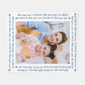 最高のMOM EverCute モダン Photo Blue Mother's Day フリースブランケット (正面(横))