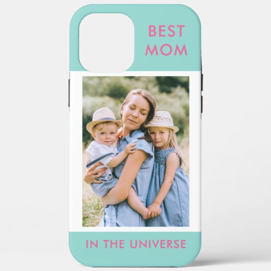 最高のMom in the Universeの写真カスタム |ミントピンク Case-Mate iPhoneケース (裏面)