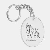 最高のMom Mum Ever Nameフォトホワイト キーホルダー (正面左)