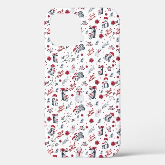 最高のMom Penguinクリスマスパターン Case-Mate iPhoneケース (裏面)