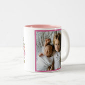 最高のMom Pinkフローラかわいらし Photo Mothers Day ツートーンマグカップ (正面右)