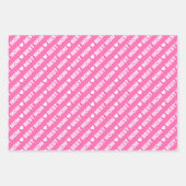 最高のMom Pink and White Wrapping紙シート ラッピングペーパーシート (正面3)