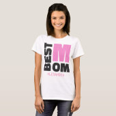 最高のMom Pink Blackグリッター名カスタマイズ Tシャツ (正面フル)