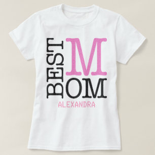 最高のMom Pink Blackグリッター名パーソナライズされた Tシャツ