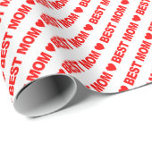 最高のMom Red on White Wrap紙 ラッピングペーパー (ロールコーナー)